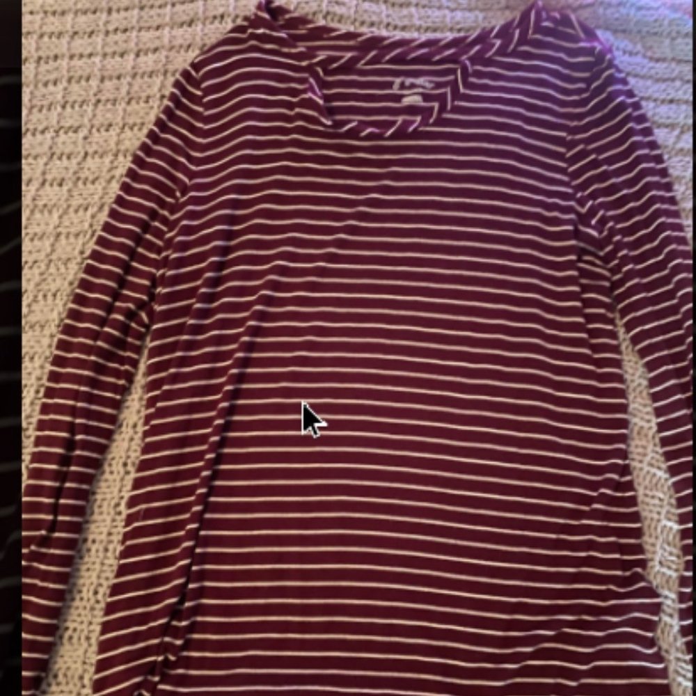 Girls Red and White Striped Shirt